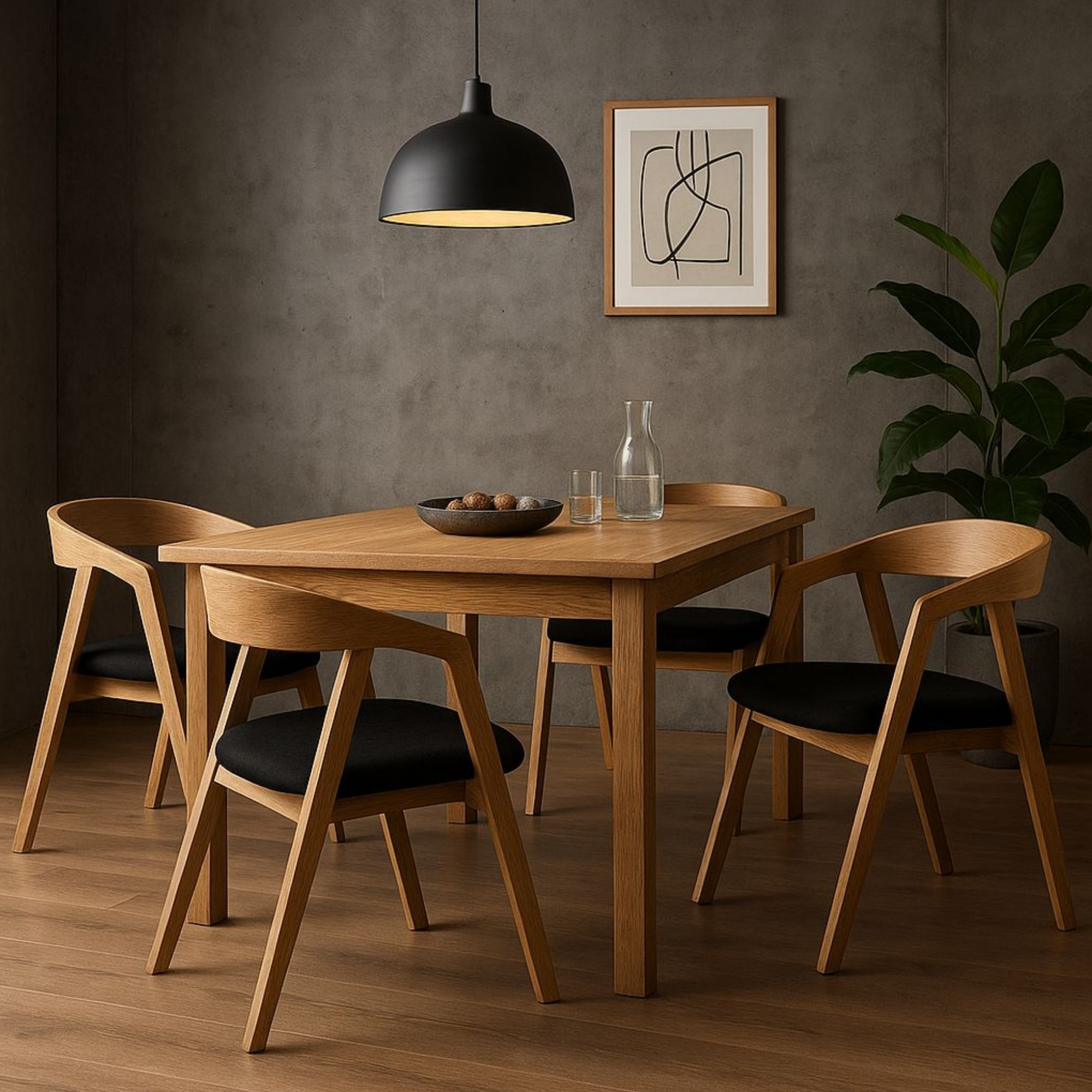 PRODUCENT Krzesło Dębowe KR-58 Tkanina Casablanca 2316 Czarna